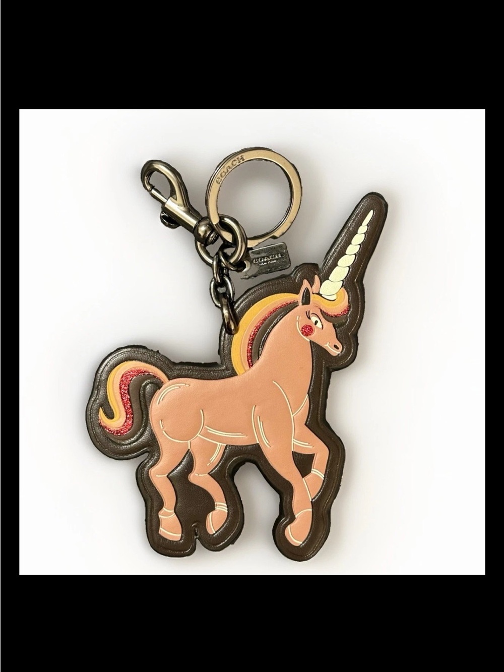 Coach Unicorn Leather With Glitter Mane Bag Charm, 2017 Style: (#22951) Ltd. Ed.